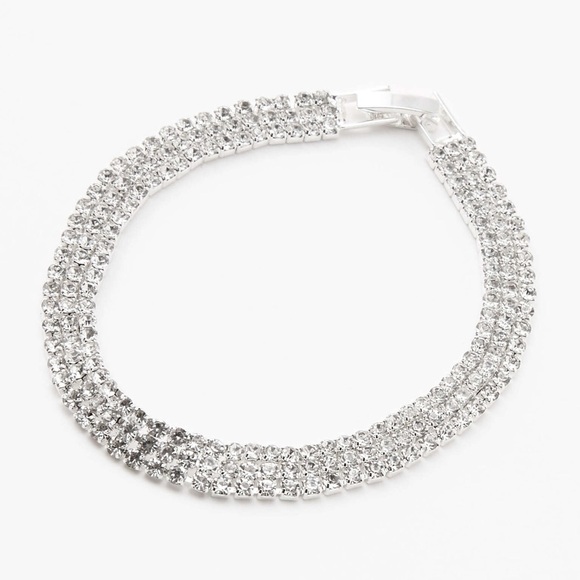 Claire's Silver-tone Cubic Zirconia Necklace, Bracelet and Earring Set - Picture 4 of 10